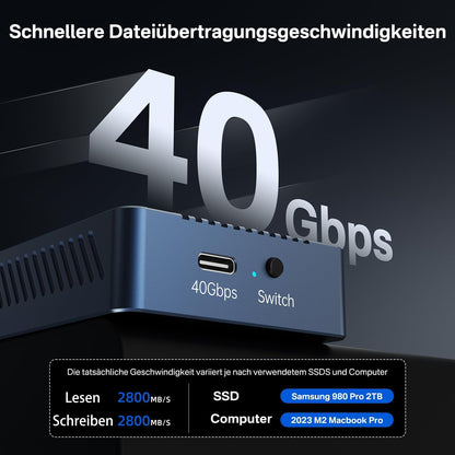 ACASIS 40Gbps M.2 NVMe SSD Gehäuse mit Lüfter - Thunderbolt