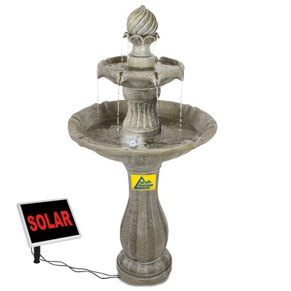 AMUR Solar Gartenbrunnen Klassik-Garten mit LED und Li-Ion-Akku
