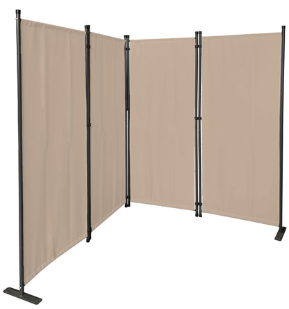 QUICK STAR Paravent 4-teilig, Sichtschutz 220 x 165 cm, Beige