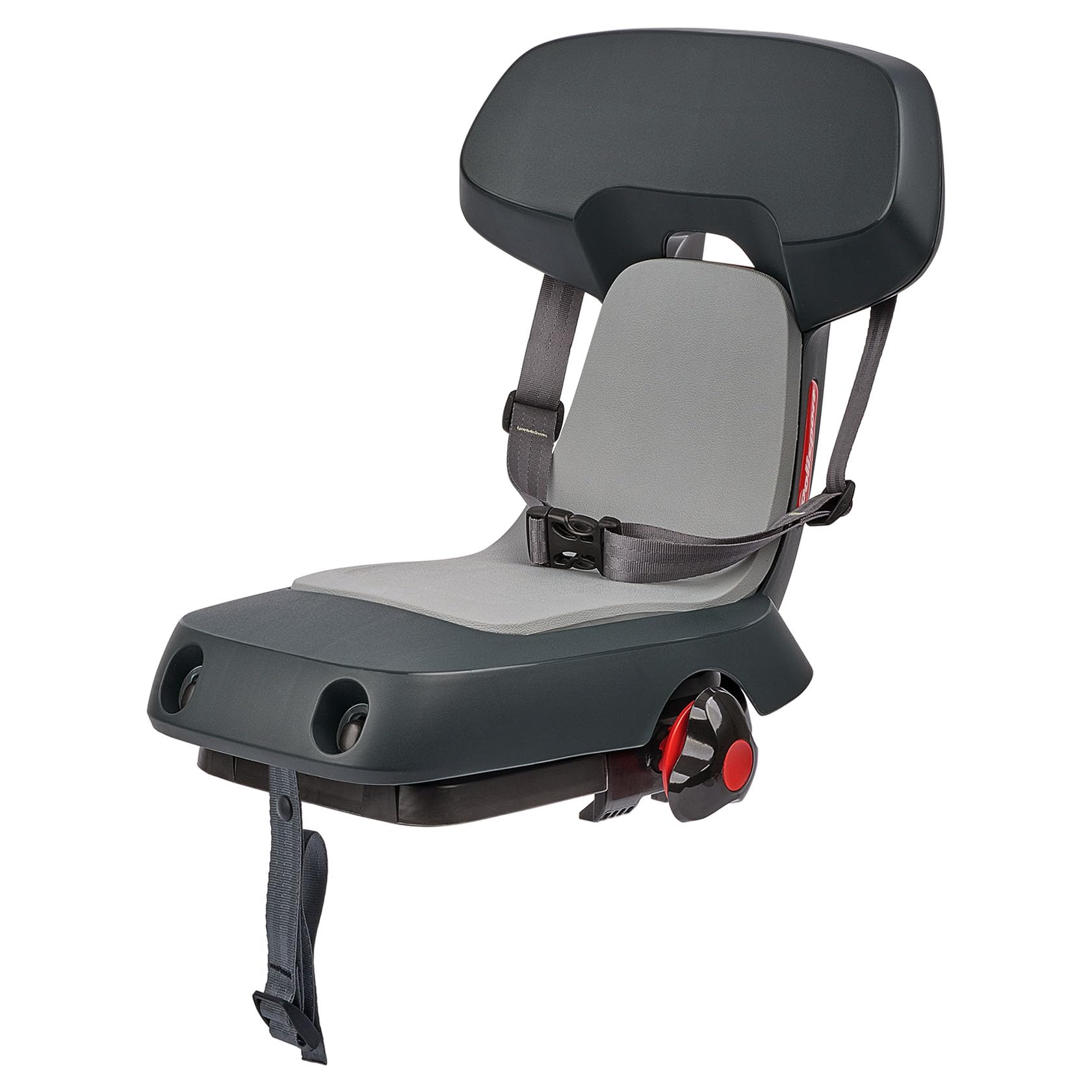Polisport Guppy Junior CFS Kindersitz Gepäckträger - Grau. Grauer Kindersitz für die Gepäckträgermontage am Fahrrad zur Kindermitnahme.