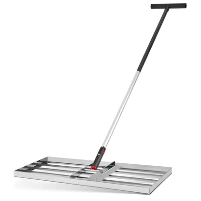 KSP-TEC Rasenrakel Edelstahl 75x35 cm Nivellierrechen mit Stiel