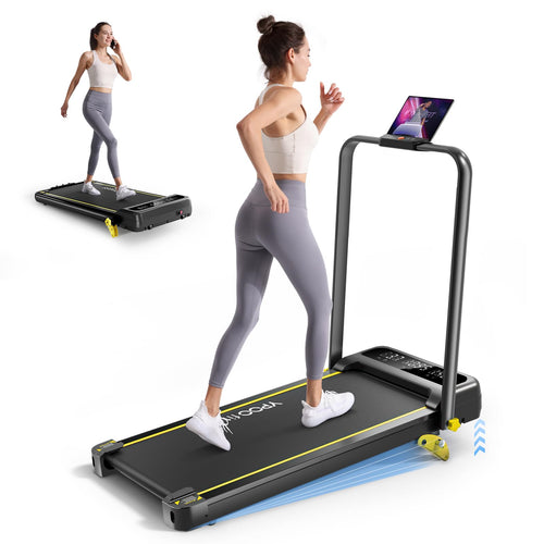 YPOO Laufband für Zuhause – Klappbar, Steigung & Unter Schreibtisch. Flaches, kompaktes Laufband. Ermöglicht Gehtraining unter dem Schreibtisch.