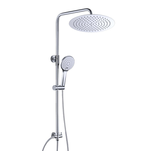 JOHO Duschsystem Regendusche - Edelstahl Rund D25cm. Rundes Edelstahl-Duschsystem. Liefert breiten Duschstrahl für Ganzkörperdusche.