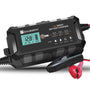 ECO-WORTHY 10A 12V LiFePO4 Autobatterie Erhaltungsladegerät. Schwarzes Kompaktgerät lädt u. erhält 12V LiFePO4-Akkus.