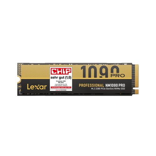 Lexar NM1090 PRO PCIe 5.0 Gen5 NVMe Solid State Drive 1TB. Schwarzes M.2 Modul. Schneller Datenspeicher für PC-Systeme.