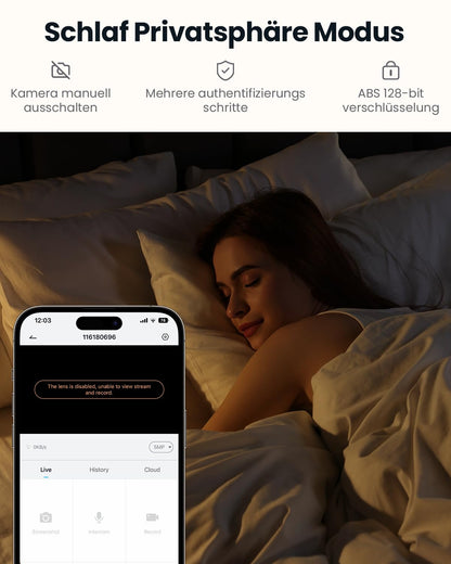 ieGeek 2K Überwachungskamera Innen SC1, WLAN Babyphone mit Nachtsicht