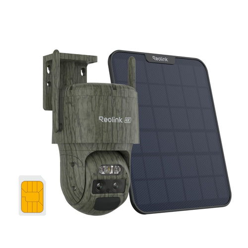 Reolink TrackMix LTE Trail 4K Wildkamera mit Solarpanel und SIM-Karte, Dual-Objektiv zur Wildtierbeobachtung