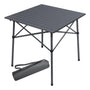 Portal Campingtisch Klappbar Aluminium Tischplatte. Rechteckiger, silbergrauer Klapptisch. Dient als mobile Ablagefläche beim Camping.