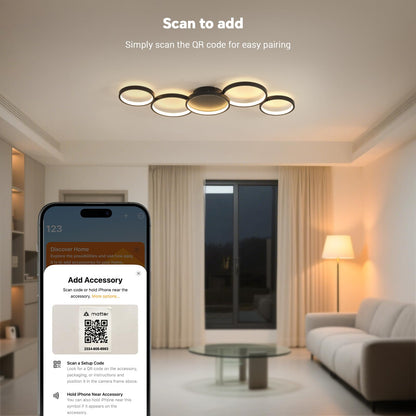 BAYHT Deckenleuchte Matter LED 100cm Schwarz mit Fernbedienung
