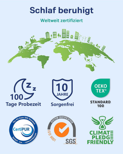 Newentor Matratzen Topper 90x200cm Gelschaum 7cm - H2 H3