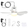 Gliztech Deckenventilator mit Beleuchtung 50 cm, Fernbedienung, LED, Lüfterleuchte für innen und aussen