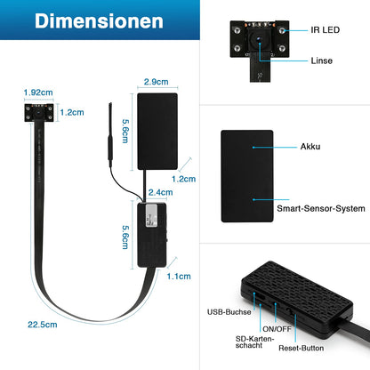 WIWACAM MW5 4K Mini Kamera WLAN für Nistkästen mit Nachtsicht und Akku