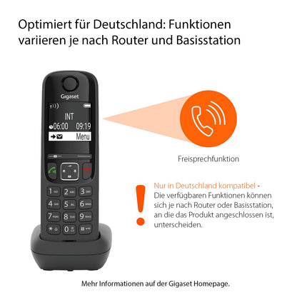 Gigaset AS690A Duo DECT Telefon Set mit AB Schwarz