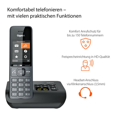 Gigaset Comfort 520A Trio DECT-Telefone Set - titan-schwarz