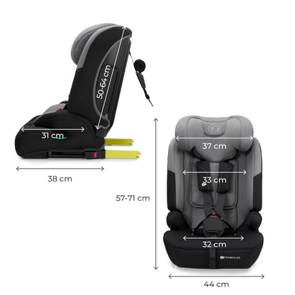 Kinderkraft Safety Fix 3 Pro Kindersitz 9-36 kg mit ISOFIX, Grau