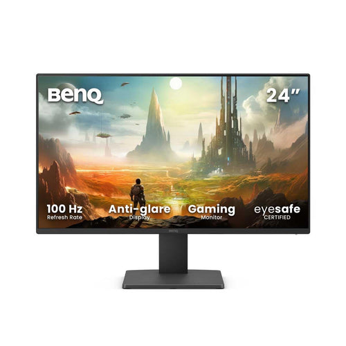 BenQ GW2491E Monitor, rechteckig, schwarz. Ein 24 Zoll FHD 100 Hz IPS Display für flüssige, augenschonende Bildwiedergabe.