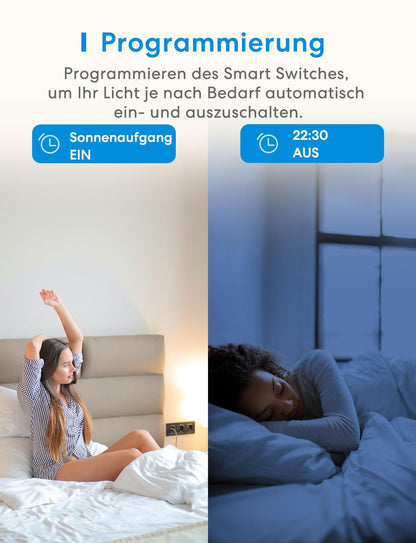 Meross MSS815 Matter WLAN Lichtschalter Unterputz, 4 Stück