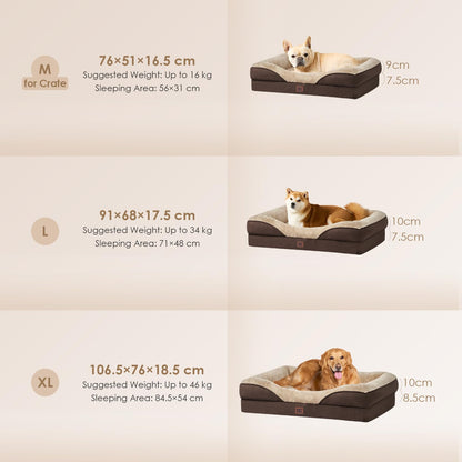 EHEYCIGA Orthopädisches Hundebett Memory Foam - Für kleine Hunde, Braun