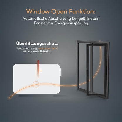BR Bringer Metall Infrarotheizung 450W Wand/Standheizung – Smart Weiss