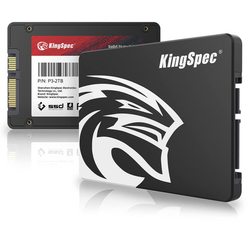 KingSpec 2TB 2.5" SATA SSD | Interne Festplatte. Rechteckig, flach. Speichert Daten via SATA für PCs/Laptops.
