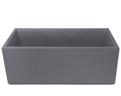 Ondis24 Pflanzkübel Vulkan Pierre 100 cm mit Wasserspeicher, hellgrau