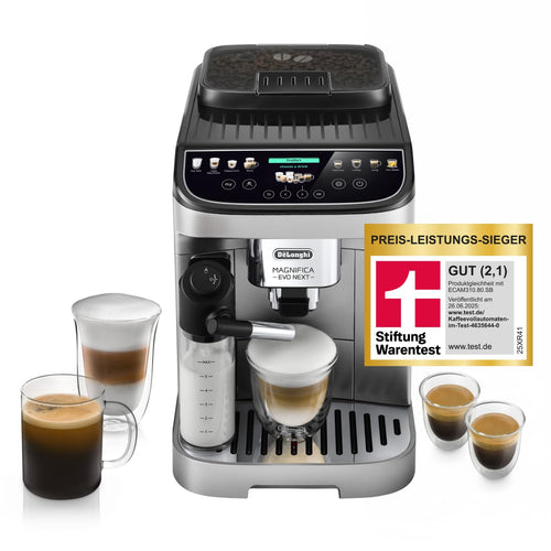 De'Longhi Magnifica Evo Next Kaffeevollautomat ECAM312.80.SB Titan, mit Milchbehälter und Farb-Touchdisplay