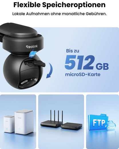 Reolink E1 Outdoor Pro 4K PTZ Überwachungskamera WLAN, Schwarz
