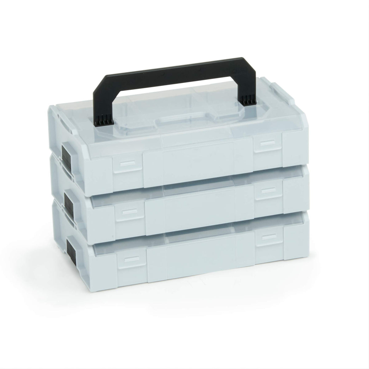 L-BOXX Mini Sortimentskasten 3er Set, blau, mit transparentem Deckel