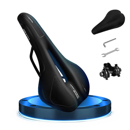 Meayll Fahrradsattel ergonomisch, Memory Foam, für MTB und Rennrad, sportliche Form mit hohlem Mittelstück