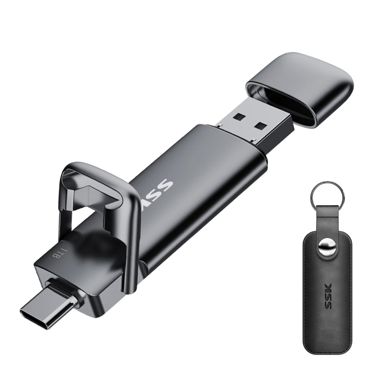 SSK SD301 Externe SSD 1TB, USB-C + USB-A 3.2 Gen2, 550 MB/s, Gehäuse aus Zinklegierung