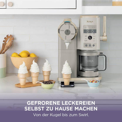 Ninja CREAMi Scoop & Swirl Eismaschine NC701EUSTGD, Stone Gold