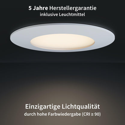 Scandinavian home 6er Set LED Einbaustrahler Warmweiss Weiss-Matt IP44