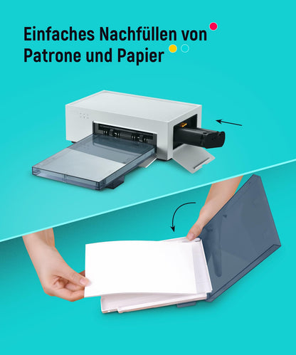 Liene Amber Fotopapier Nachfüllset - 80 Blatt 10x15 cm + 2 Farbbänder