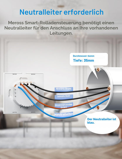 meross Matter Rolladenschalter MRS100 mit WLAN und Zeitschaltuhr