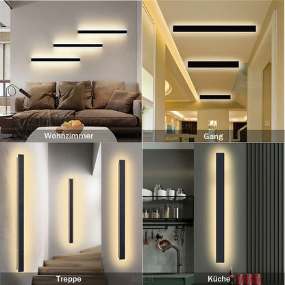 Lange Villa LED Wandleuchte – Aussen & Innen 60cm Schwarz Warmweiss