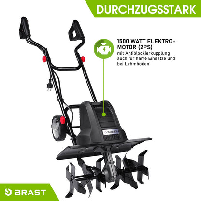 BRAST Motorhacke BRE-AF 1500 Elektro Gartenfräse 1500 Watt 45 cm