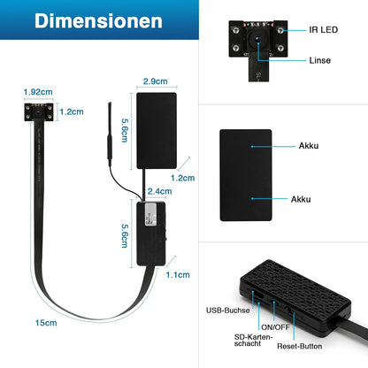 WIWACAM MW5 2K WLAN Mini Kamera mit Nachtsicht und Bewegungserkennung