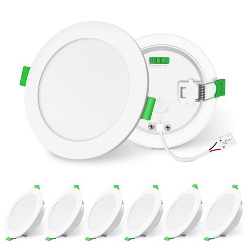 ALUSSO LIGHTING LED Einbau Spots Dimmbar Warm/Neutral/Kaltweiss 6er Set: Runde, weiße LED-Einbaustrahler für variable Deckenbeleuchtung.