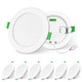 ALUSSO LIGHTING LED Einbau Spots Dimmbar Warm/Neutral/Kaltweiss 6er Set: Runde, weiße LED-Einbaustrahler für variable Deckenbeleuchtung.