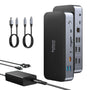 Universal DisplayLink USB C Dock – 15-in-1 Dual Monitor M1/M2: Schwarzes Rechteck. Ermöglicht Dual-Monitor-Setup über USB-C für M1/M2 Macs.