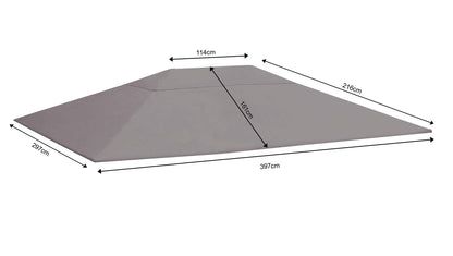 QUICK STAR Ersatzdach Pavillon 3x4 m, grau, wasserabweisend