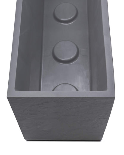 Ondis24 Pflanzkübel Vulkan Pierre 100 cm mit Wasserspeicher, hellgrau