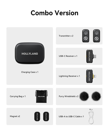 Hollyland Lark A1 Combo Wireless Lavalier Mikrofon für iPhone/Android