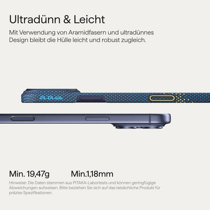 pitaka iPhone 17 Pro Max ultradünne Aramid Hülle - Milchstrasse
