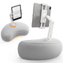 SAIJI Tablet Kissenhalter U5T, 360° verstellbar, für iPad & Kindle in Grau mit flexiblem Doppelachsenarm