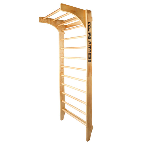 CCLIFE Sprossenwand ZERRO Holz Indoor – Turnwand Klettergerüst. Rechteckige Holz-Sprossenwand für Fitness & Krafttraining.