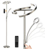 ANTENLICHT KAKA- LED Stehlampe dimmbar - Silber mit Leselampe. Silberne LED-Stehlampe mit Leselampe, dimmbar für Raum- & Leselicht.