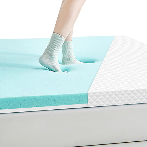 ROYGBIV Gel Topper 7cm Matratzenauflage 90x200cm H2/H3. Rechteckige Gelschaum-Auflage, weiß. Optimiert Druckentlastung & Schlafkomfort auf Matratzen.