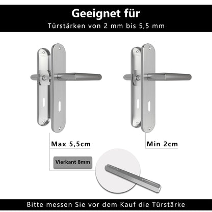 AwmnSrman Türdrückergarnitur Zimmertür Edelstahl Langschild BB 4er-Set