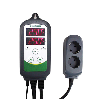 Inkbird ITC-308 Digitaler Temperaturregler mit Fühler, 230V, Dualdisplay und Doppelrelais